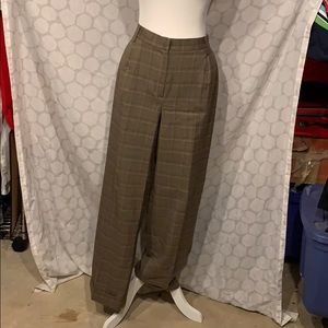 Brown Plaid trouser dress pants